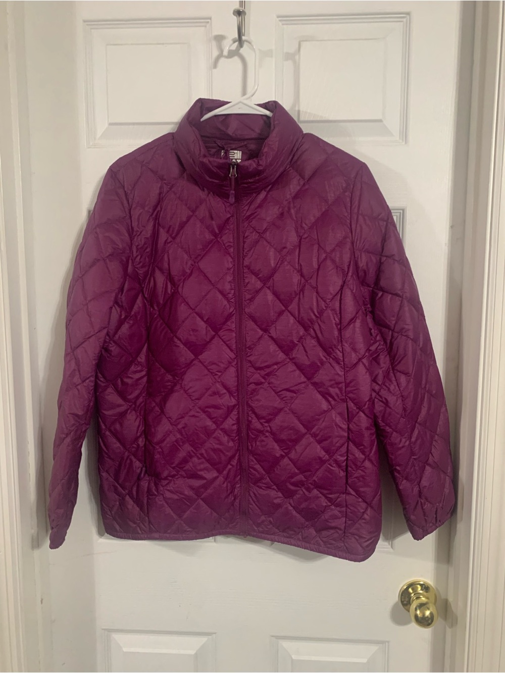 32 Degrees Quilted Puffer Jacket in Plum
